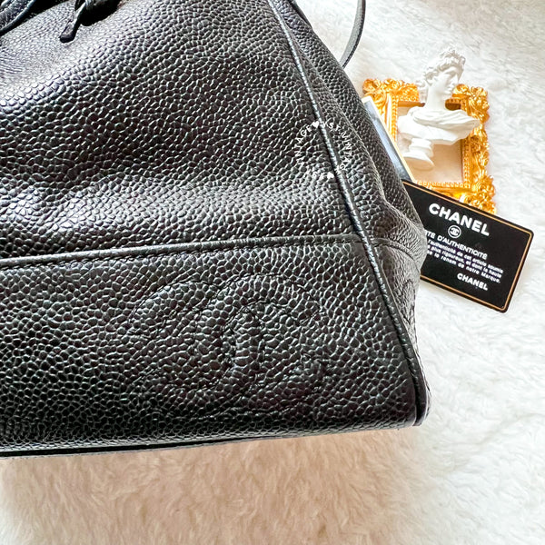 Vintage Chanel Caviar Bucket Bag - Black