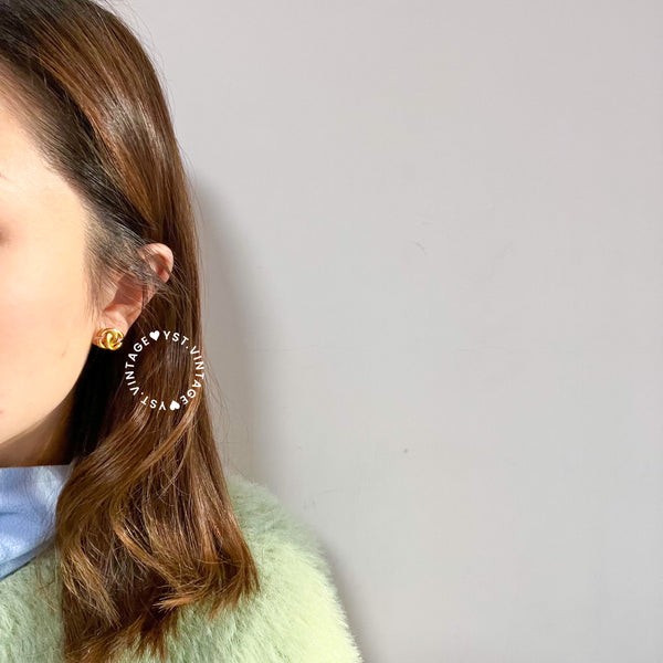 Vintage Chanel 24KGP Coco Mark Earrings