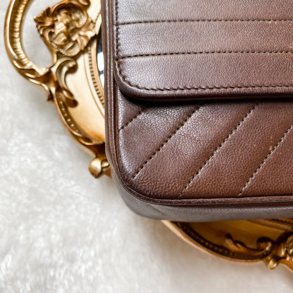 Vintage Chanel Single Flap Bag - Chocolate Brown x Gold 002