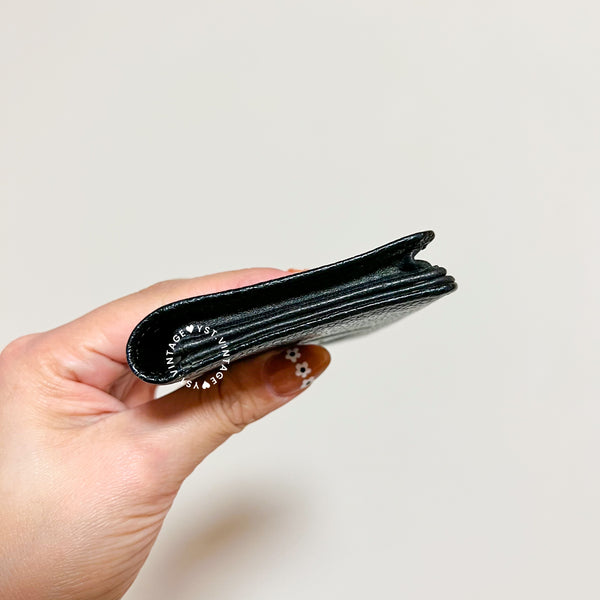 Vintage Chanel Caviar Coco Card Holder - Black 004
