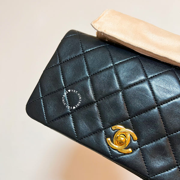 Vintage Chanel Mini Flap Turn-Lock Bag - Black 002 (Code: 046400)