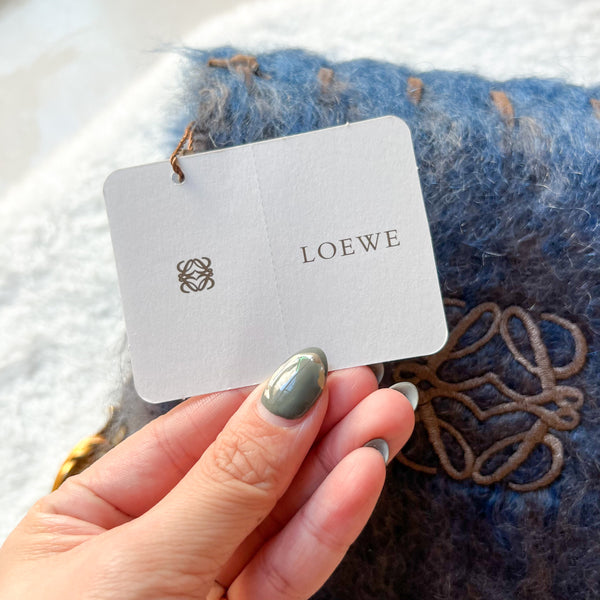 Loewe Mohair x Wool Scarf With Original Box - Ocean Blue