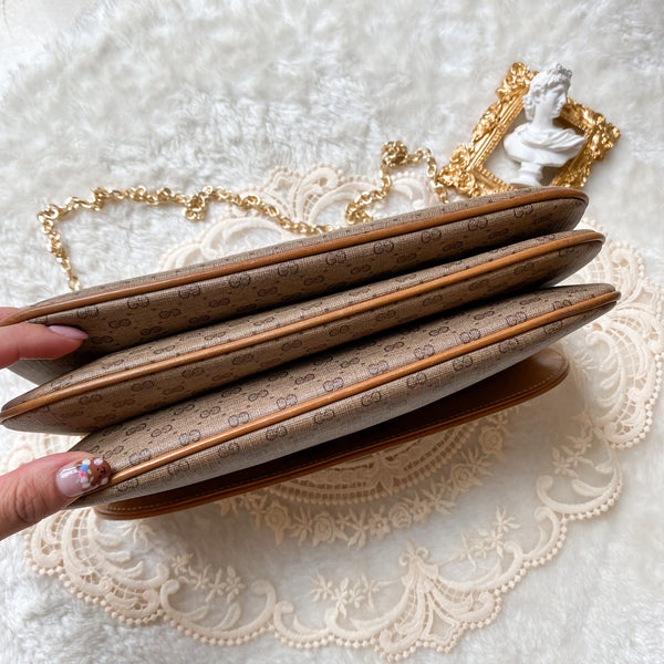 Vintage Gucci 1980s Micro GG 2-way Bag - Milk Tea Brown