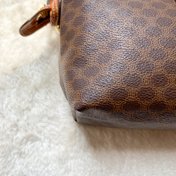 Vintage CELINE 1990s Macadam Makeup Bag - Brown 004