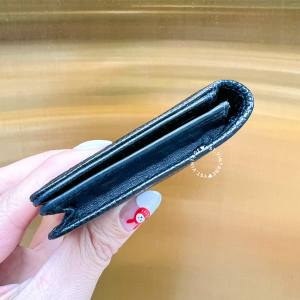 Vintage Chanel Caviar Coco Card Holder - Black 003