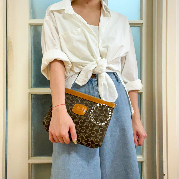 Vintage CELINE CC Clutch - Brown