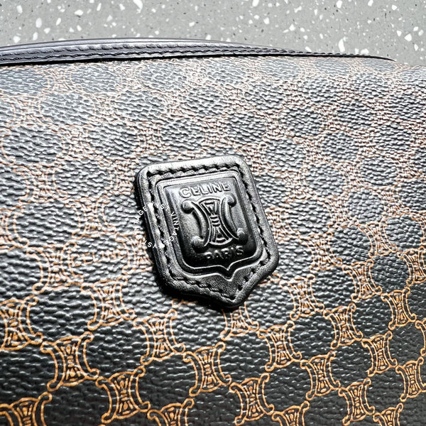 Vintage CELINE 1990s Macadam Makeup Bag - Black 013