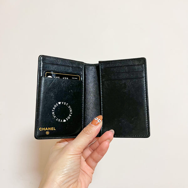 Vintage Chanel Caviar Coco Card Holder - Black 004