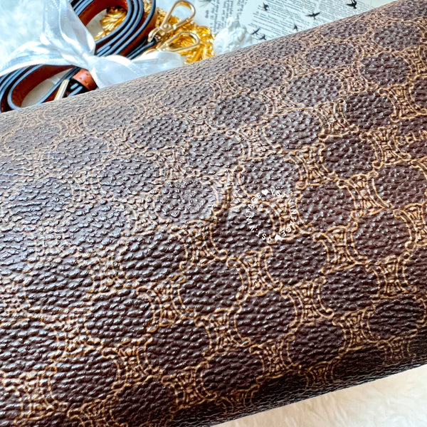 Vintage CELINE 1990s Macadam Makeup Bag - Brown 012