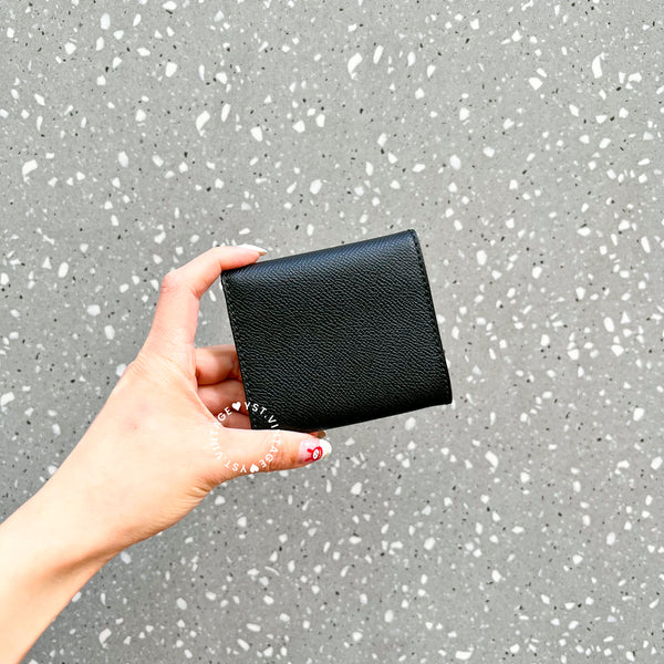 Vintage Chanel Caviar Coco Lock Card Holder - Black