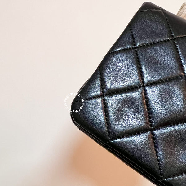 Vintage Chanel Mini Flap Turn-Lock Bag - Black 002 (Code: 046400)