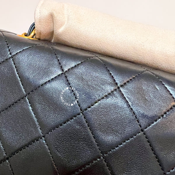 Vintage Chanel Mini Flap Turn-Lock Bag - Black 002 (Code: 046400)