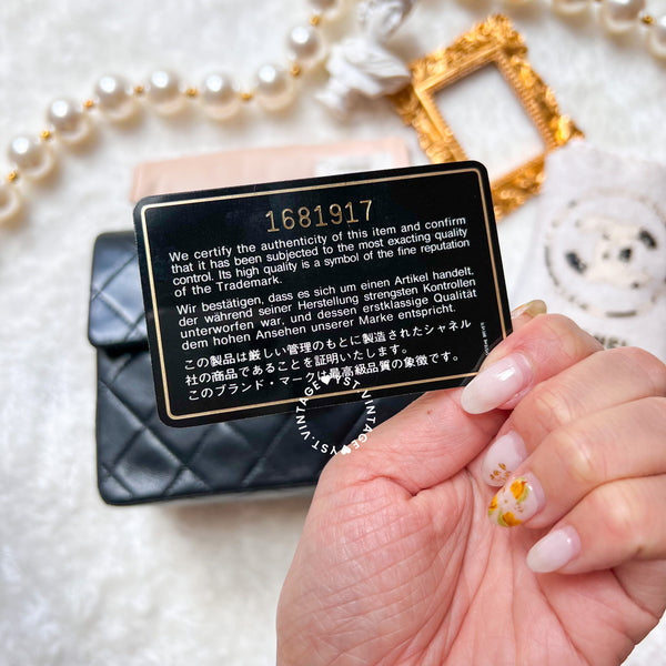 Vintage Chanel Mini Square Flap Bag - Black x Gold