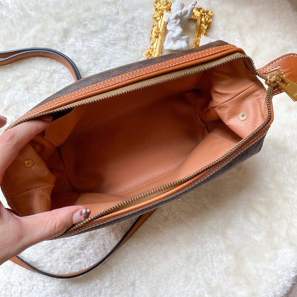 Vintage CELINE 1990s Macadam Makeup Bag - Brown 004