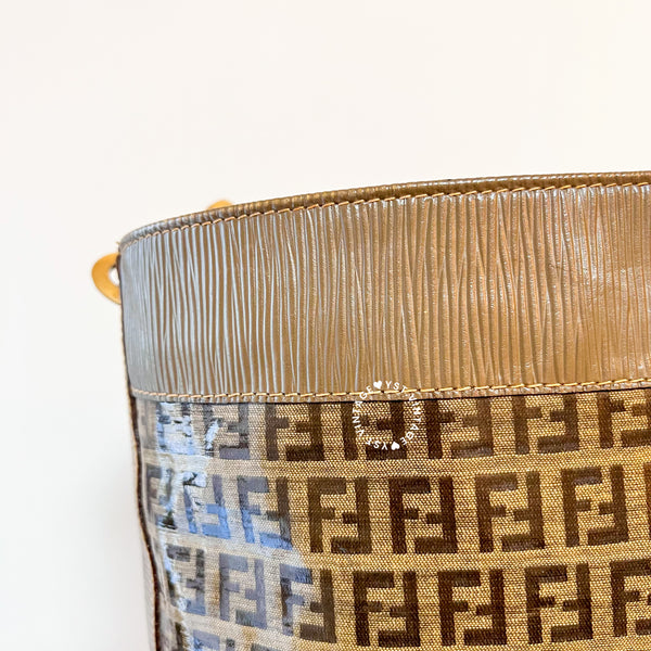 Vintage Fendi Zucca Bucket Bag - Beige