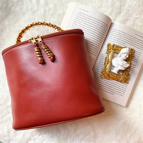 Vintage Loewe Velazquez Twist Handle Bag - Red