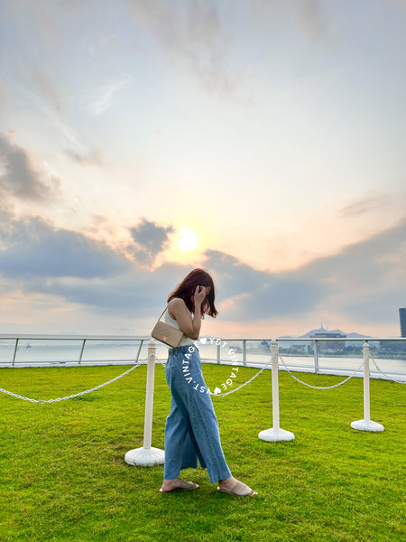 Vintage Chanel Mini Flap Bag - Light Beige x Gold (Code: 038700)