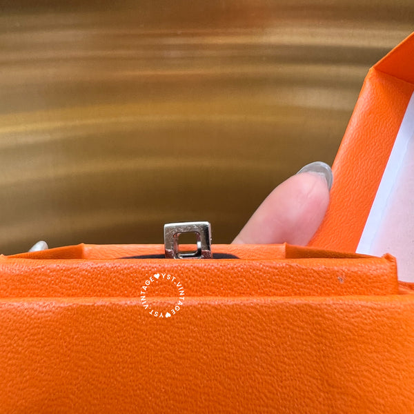 Vintage HERMÈS Cage d'H Earrings 002 - Sliver*White