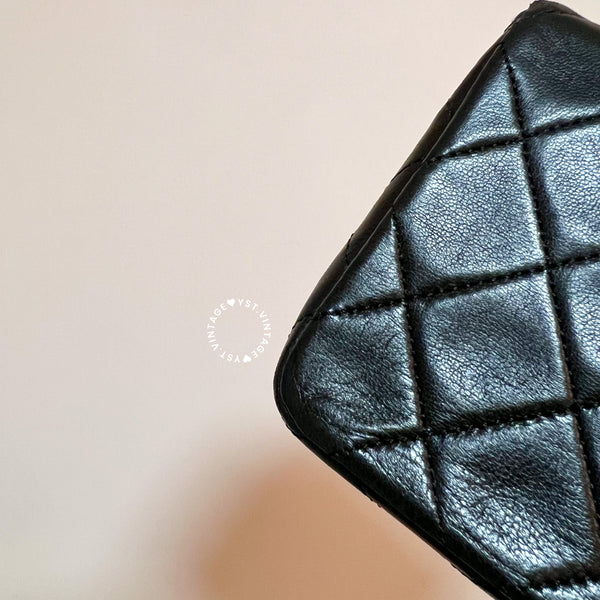 Vintage Chanel Mini Flap Turn-Lock Bag - Black 002 (Code: 046400)