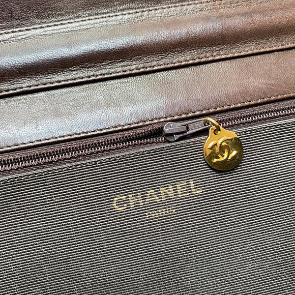 Vintage Chanel Single Flap Bag - Chocolate Brown x Gold 002