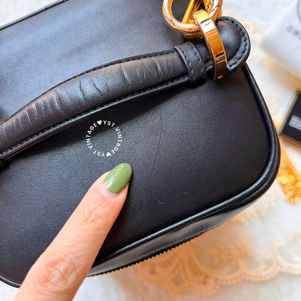 Vintage CHANEL Vertical Vanity Bag - Lambskin Black 009