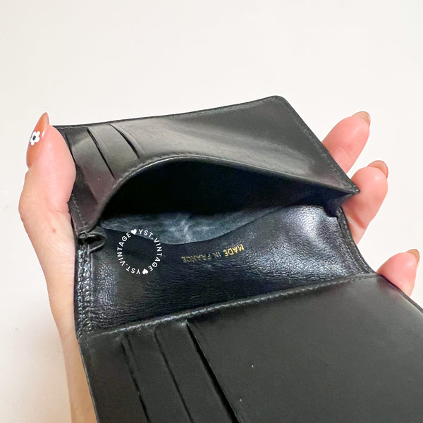 Vintage Chanel Caviar Coco Card Holder - Black 004