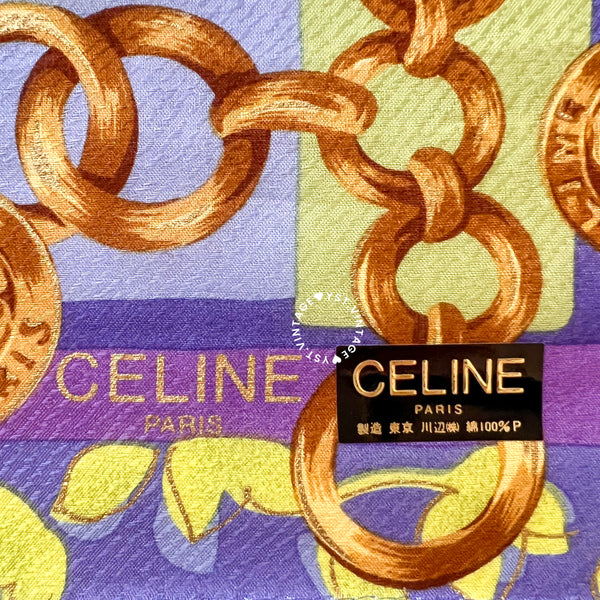 Vintage CELINE Scarf/ Handkerchief With Box (Code: 034100)