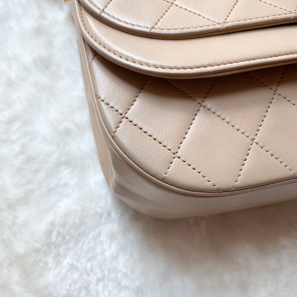Vintage Chanel Double Flap Bag - Light Beige