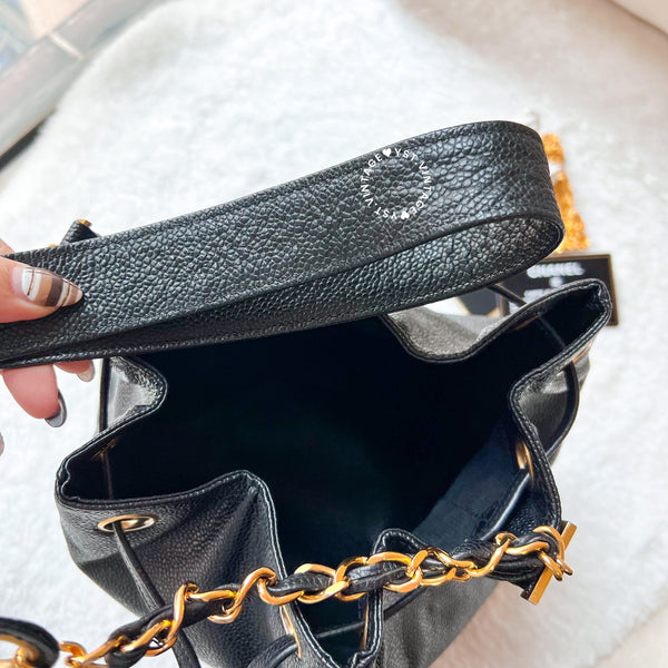 Vintage Chanel Caviar Bucket Bag - Black
