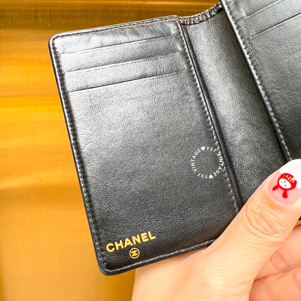 Vintage Chanel Caviar Coco Card Holder - Black 003