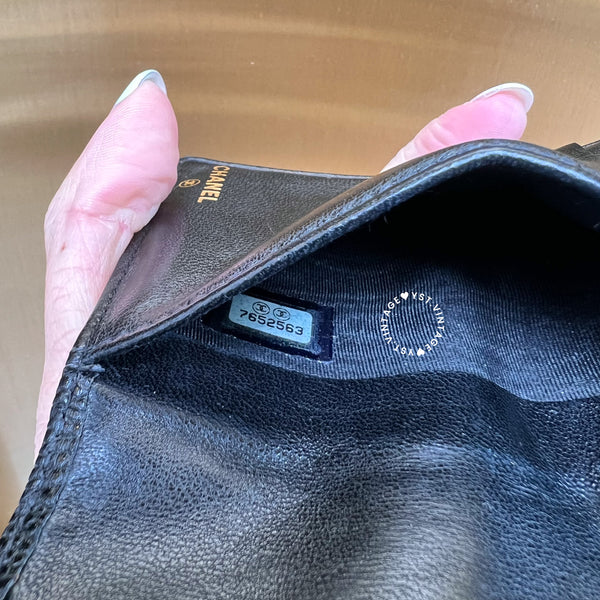 Vintage Chanel Caviar Coco Card Holder - Black 003