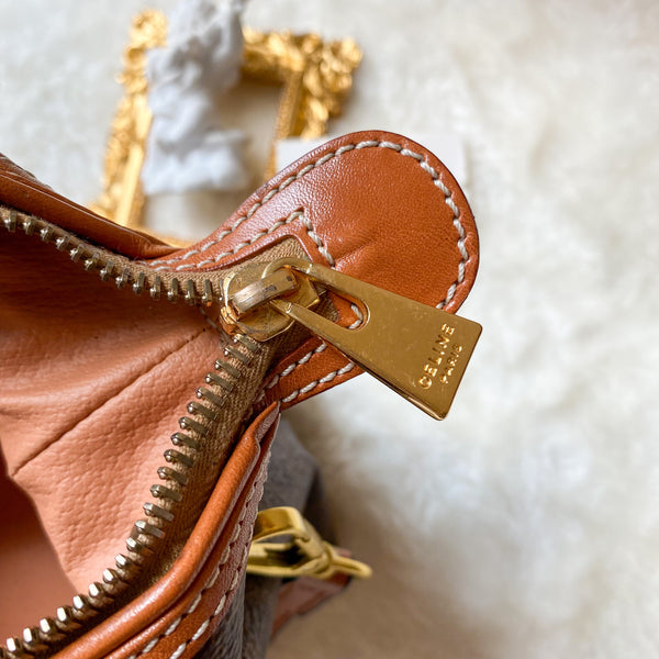 Vintage CELINE 1990s Macadam Makeup Bag - Brown 004