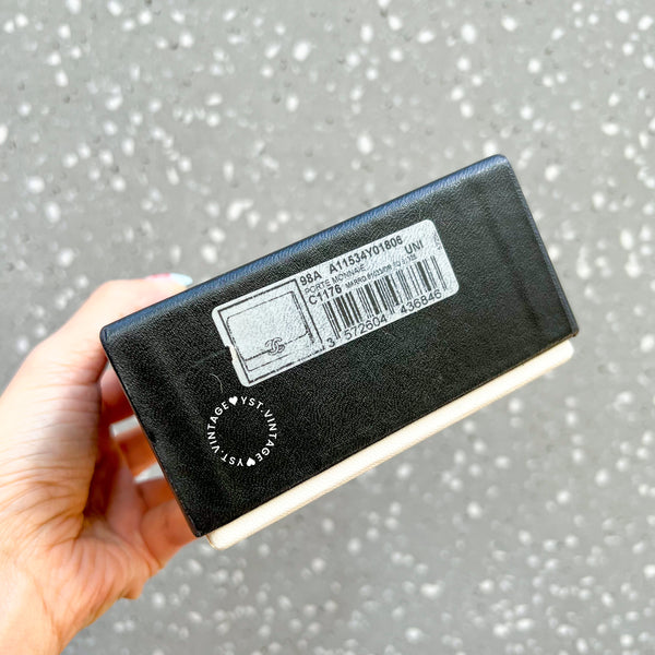 Vintage Chanel Caviar Coco Lock Card Holder - Black