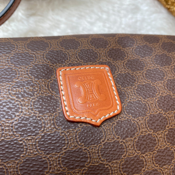 Vintage CELINE 1990s Macadam Makeup Bag - Brown 004