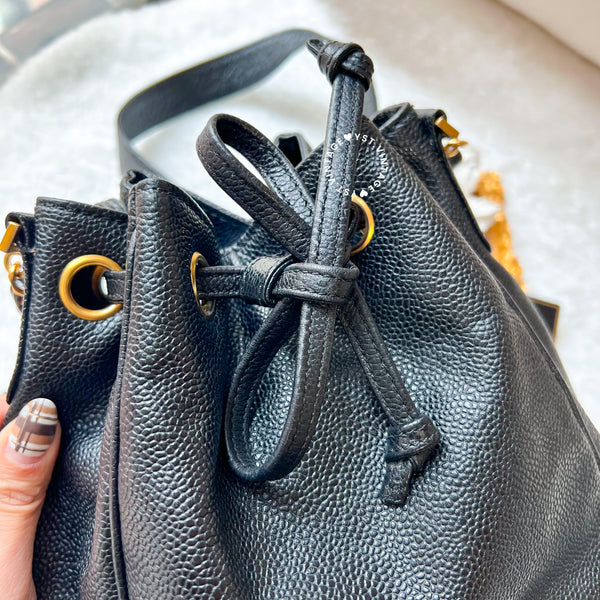 Vintage Chanel Caviar Bucket Bag - Black