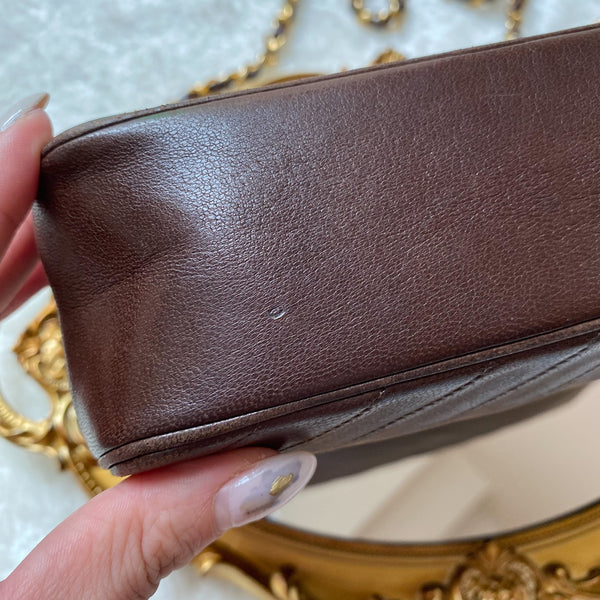 Vintage Chanel Single Flap Bag - Chocolate Brown x Gold 002