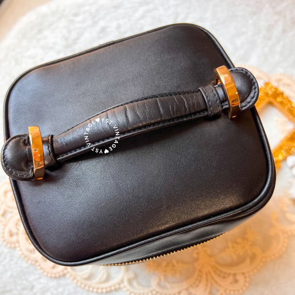 Vintage CHANEL Vertical Vanity Bag - Lambskin Black 009