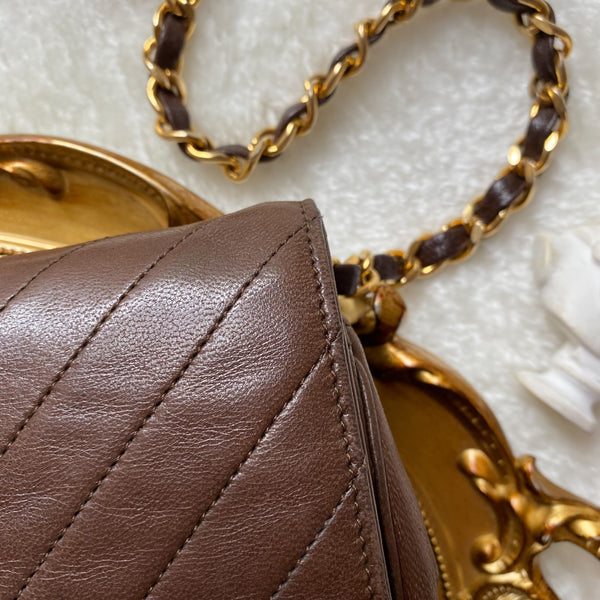 Vintage Chanel Single Flap Bag - Chocolate Brown x Gold 002