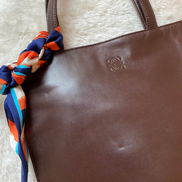 Vintage Loewe Anagram Tote Bag - Chocolate Brown