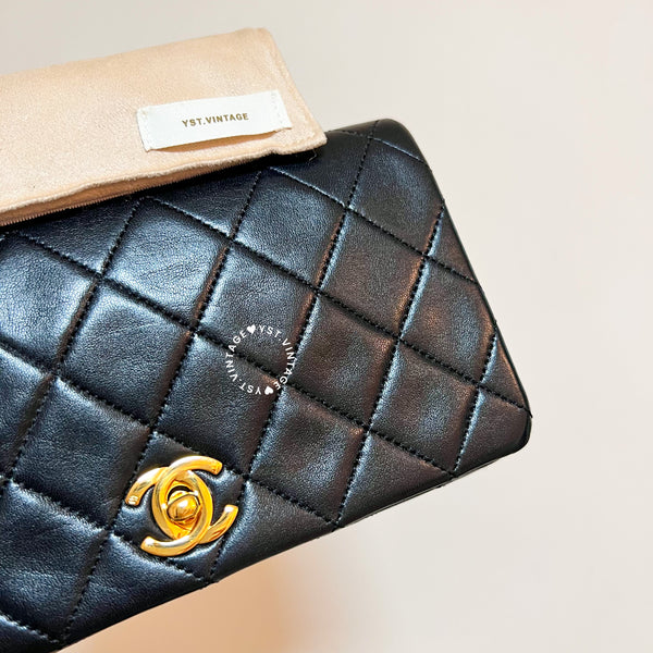 Vintage Chanel Mini Flap Turn-Lock Bag - Black 002 (Code: 046400)