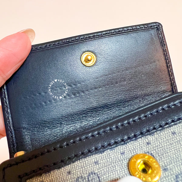 Vintage Gucci 1980s Micro GG Key Case (4 Key Rings) - Navy