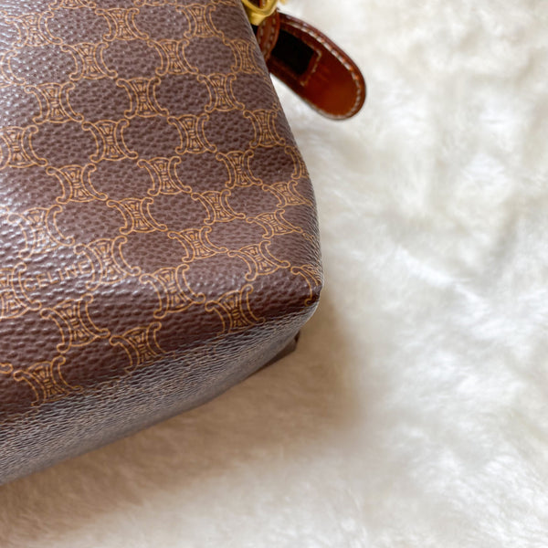 Vintage CELINE 1990s Macadam Makeup Bag - Brown 004