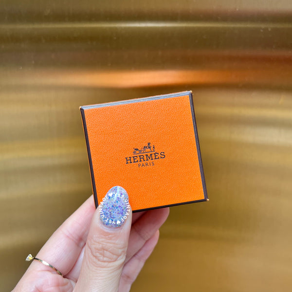 Vintage HERMÈS Cage d'H Earrings 002 - Sliver*White