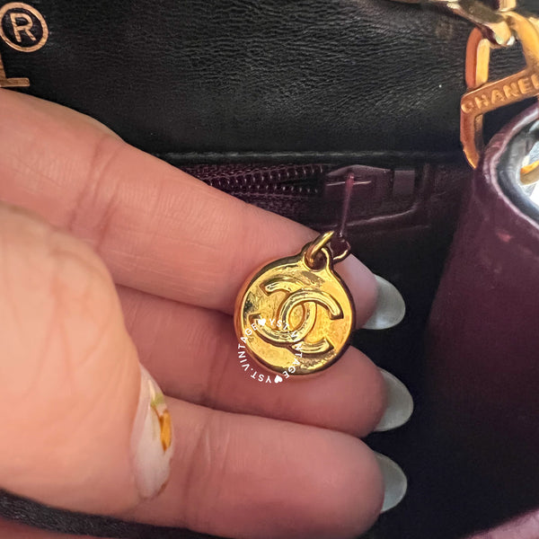 Vintage Chanel Mini Square Flap Bag - Black x Gold