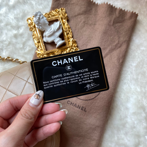 Vintage Chanel Double Flap Bag - Light Beige