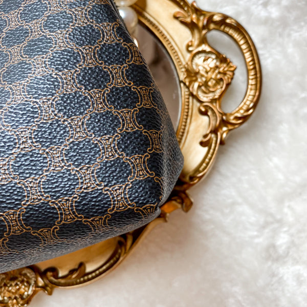 Vintage CELINE 1990s Macadam Makeup Bag - Black 006