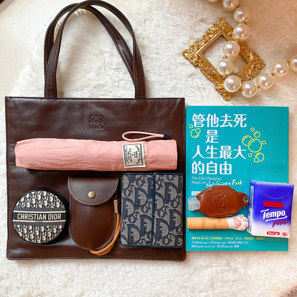 Vintage Loewe Anagram Tote Bag - Chocolate Brown