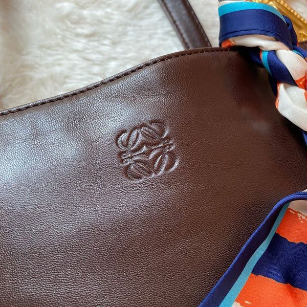 Vintage Loewe Anagram Tote Bag - Chocolate Brown