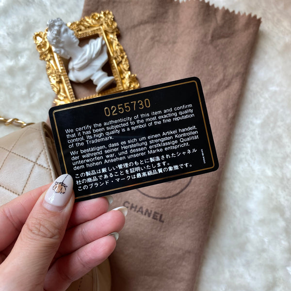 Vintage Chanel Double Flap Bag - Light Beige