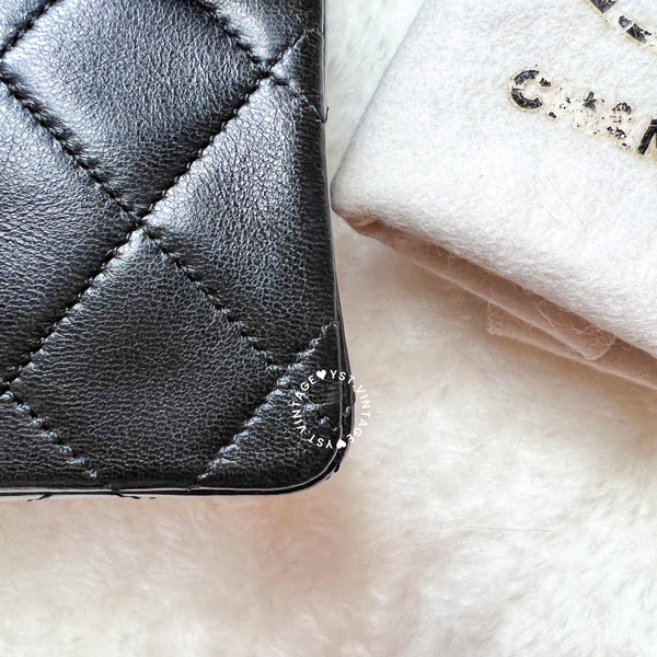 Vintage Chanel Mini Square Flap Bag - Black x Gold